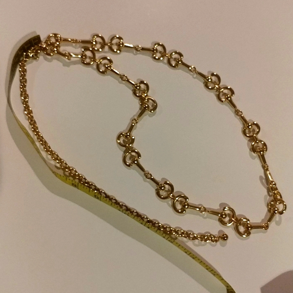 Goldtone Equestrian Riding Chain Belt 30-45